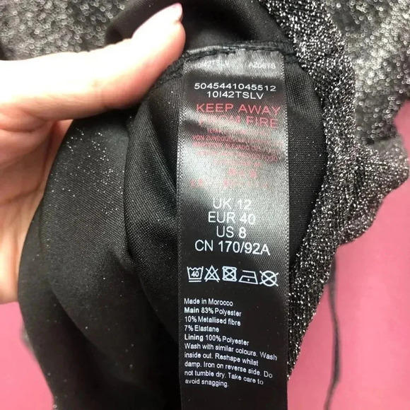 TOPSHOP Shimmer Open Back High Neck Top - Picture 3 of 3